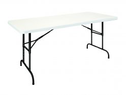 Table polypro 1.83 x 76 cm Réglable en hauteur