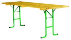 Table bois pliante tubulaire 2.20 x 80 cm