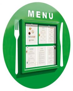 Vitrine Restaurant menu rond 6 feuilles A4