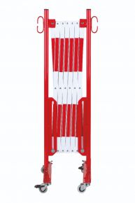 barrière extensible rouge-blanc 3,6m avec rouleau