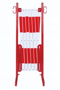 barrière extensible rouge-blanc 4m avec pied