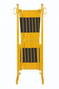 barrière extensible jaune-noir 4m avec pied