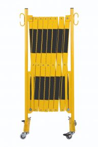 barrière extensible jaune-noir 4m rouleau avec rouleaux de deux côtés