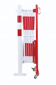 barrière extensible rouge-blanc 3,6m avec poteau Ø60mm