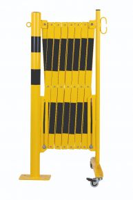barrière extensible jaune-noir 4m avec poteau Ø60mm
