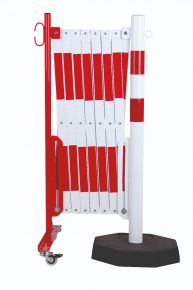 barrière extensible rouge-blanc 4,0m avec poteau Ø60mm