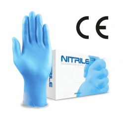 Gants médicaux jetables nitrile bleu - EN 455