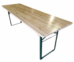 Table bois pliante tubulaire 220 x 80 cm