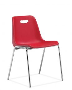 Chaise empilable coque plastique Venise rouge