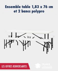 Ensemble table et bancs polypro