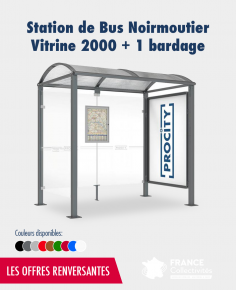 Promo station bus Noirmoutier 1 vitrine 2000 + 1 bardage latéral