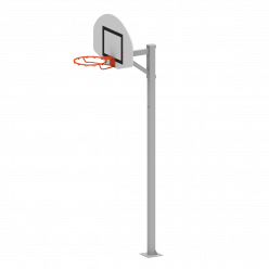 But de basket mural réglable à hauteur réglable de 2,60m ou 3,05m par  système à gaz / 