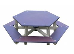 table-banc-hexagonale