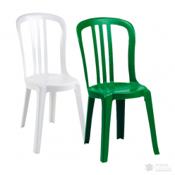 Chaise empilable Miami dans son coloris blanc et vert