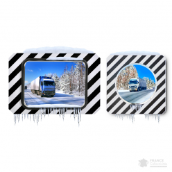 Miroir de circulation routière 90° Inox poli avec dispostif antigivre