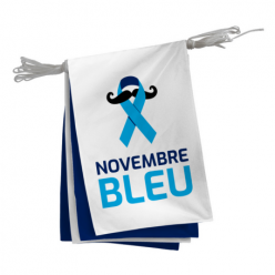 Guirlande en tissu 20 fanions alternés Movember/uni bleu