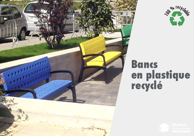 Bancs en plastique recyclé